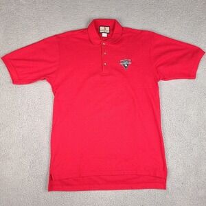 Vintage Pinehurst Polo Shirt Mens Large Red Golf Embroidered Short Sleeve Cotton